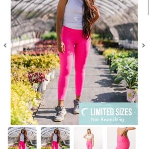 ZYIA Hot Pink Stay Gold Light n Tight Hi-Rise 7/8